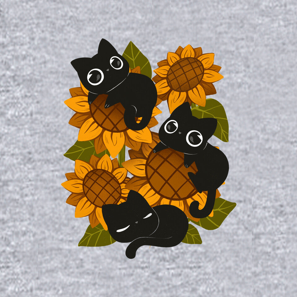 Sunflowers And Black Kitties