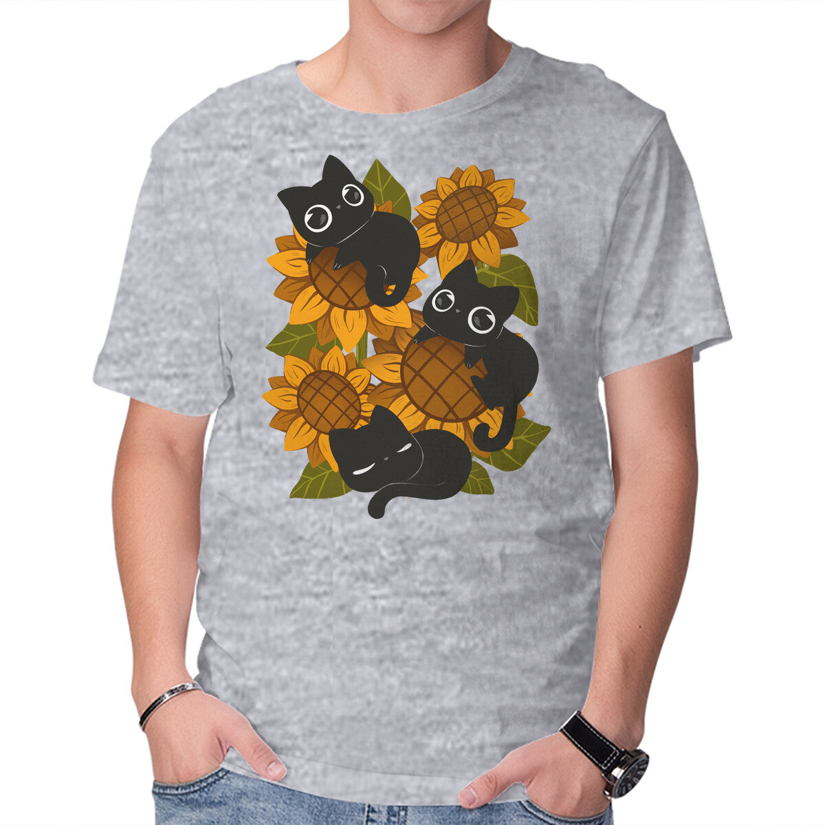Sunflowers And Black Kitties
