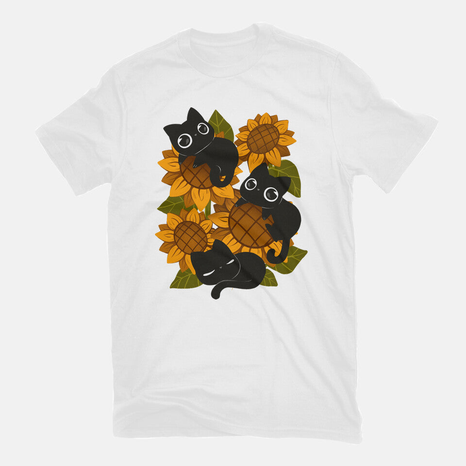 Sunflowers And Black Kitties