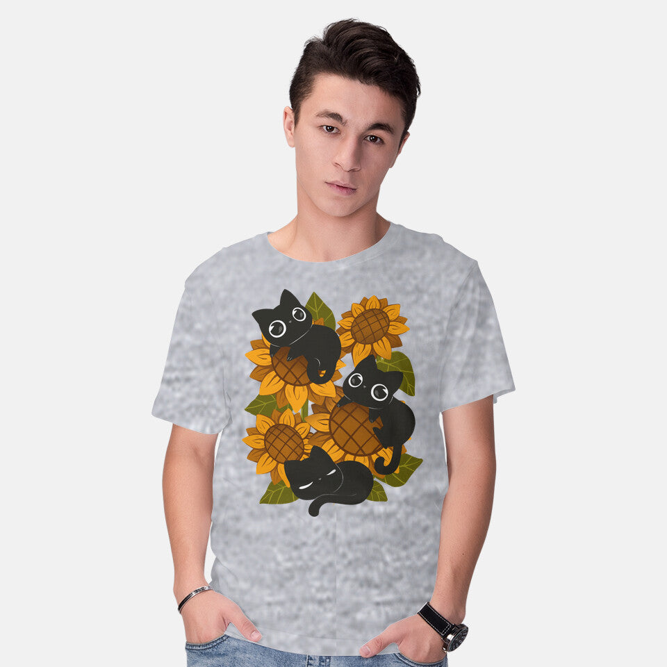 Sunflowers And Black Kitties