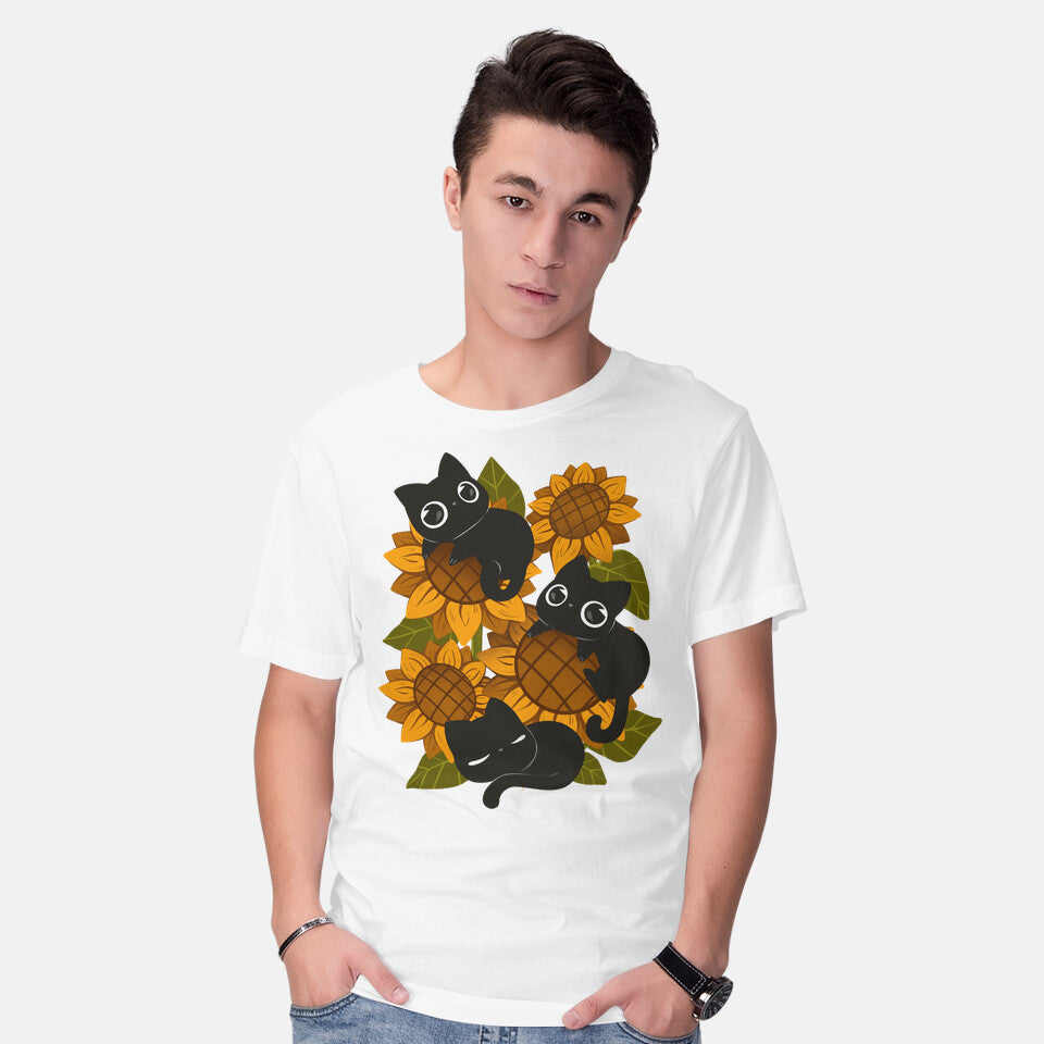 Sunflowers And Black Kitties