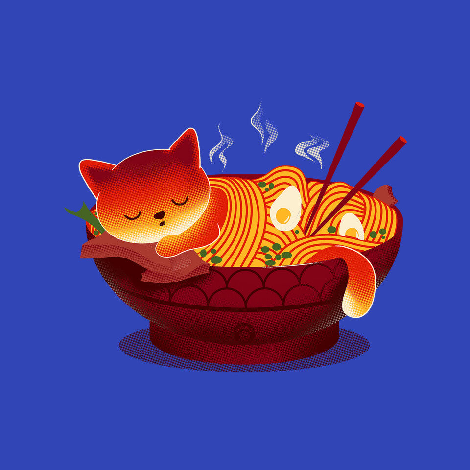 Sleepy Ramen Cat