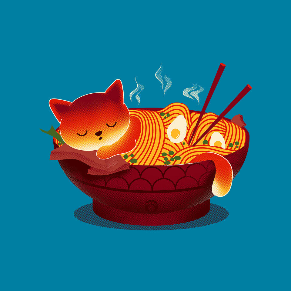 Sleepy Ramen Cat