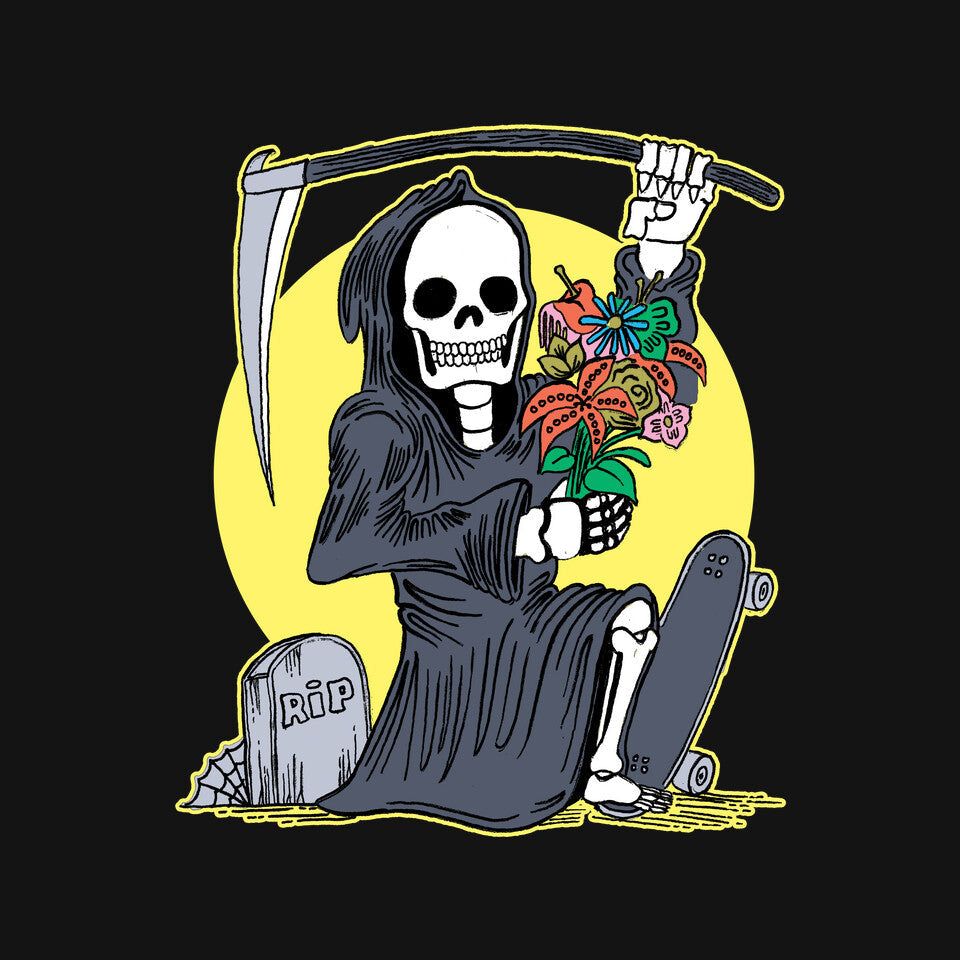 Death Holding Flowers
