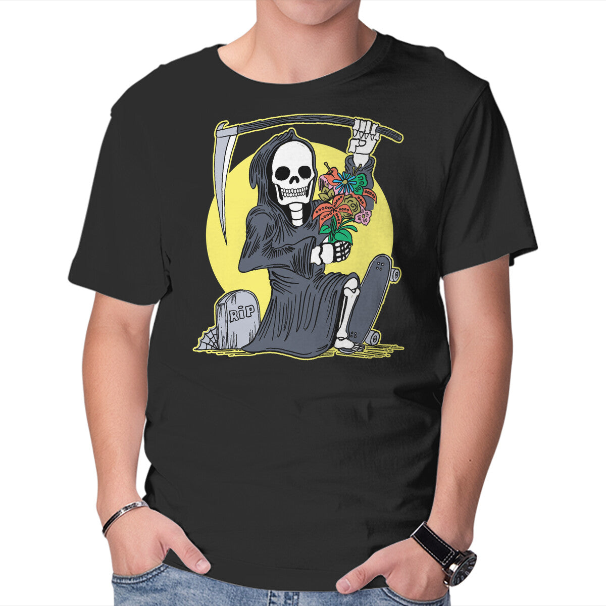 Death Holding Flowers