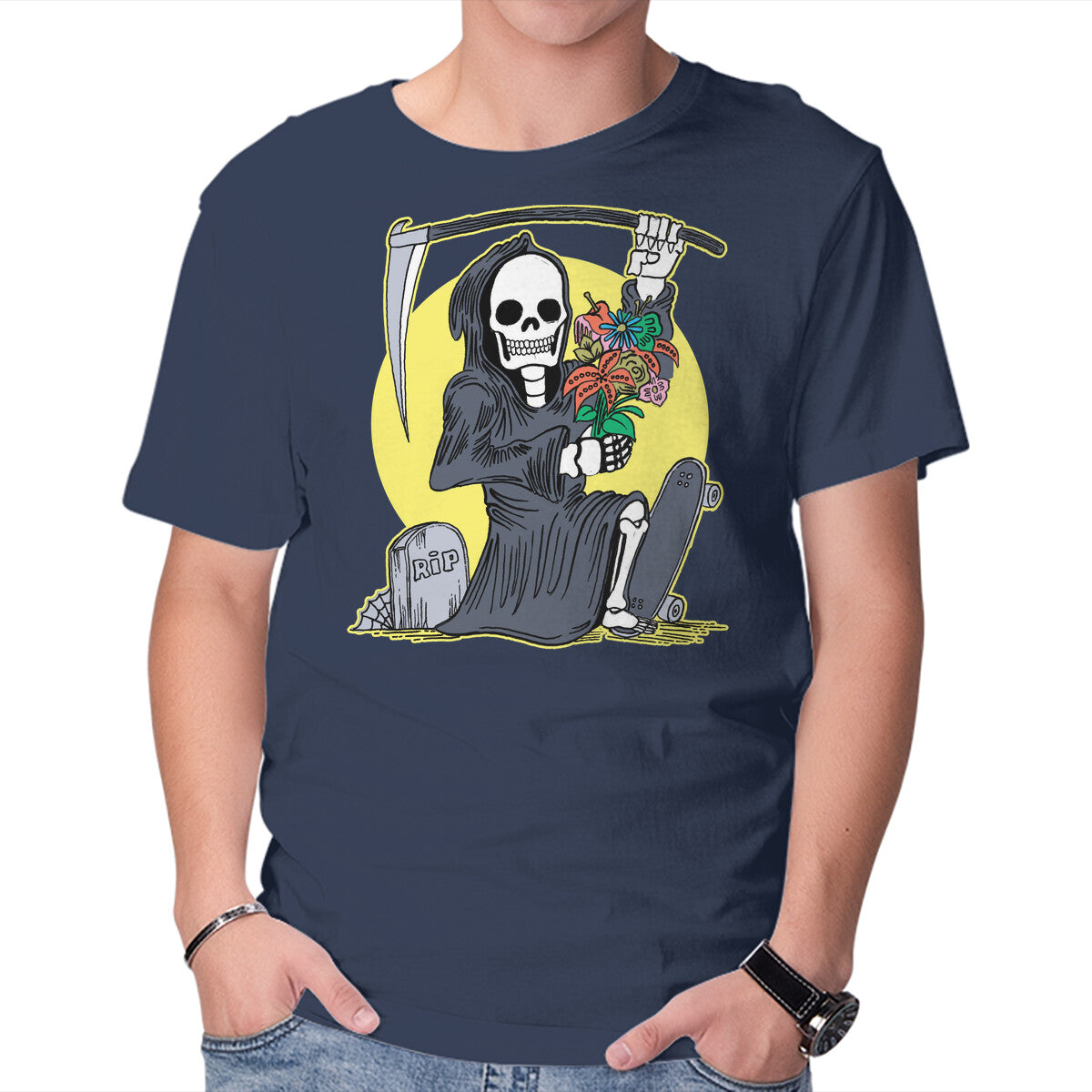 Death Holding Flowers