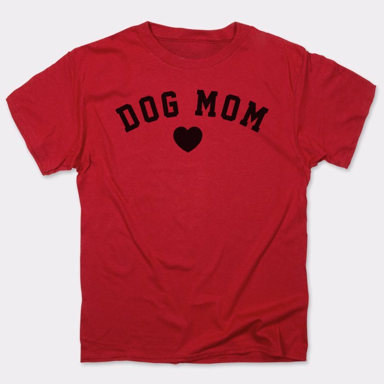 Dog Mom with Heart Varsity Text