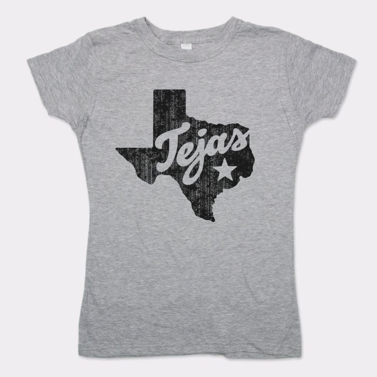 Tejas Texas State Silhouette with Lone Star