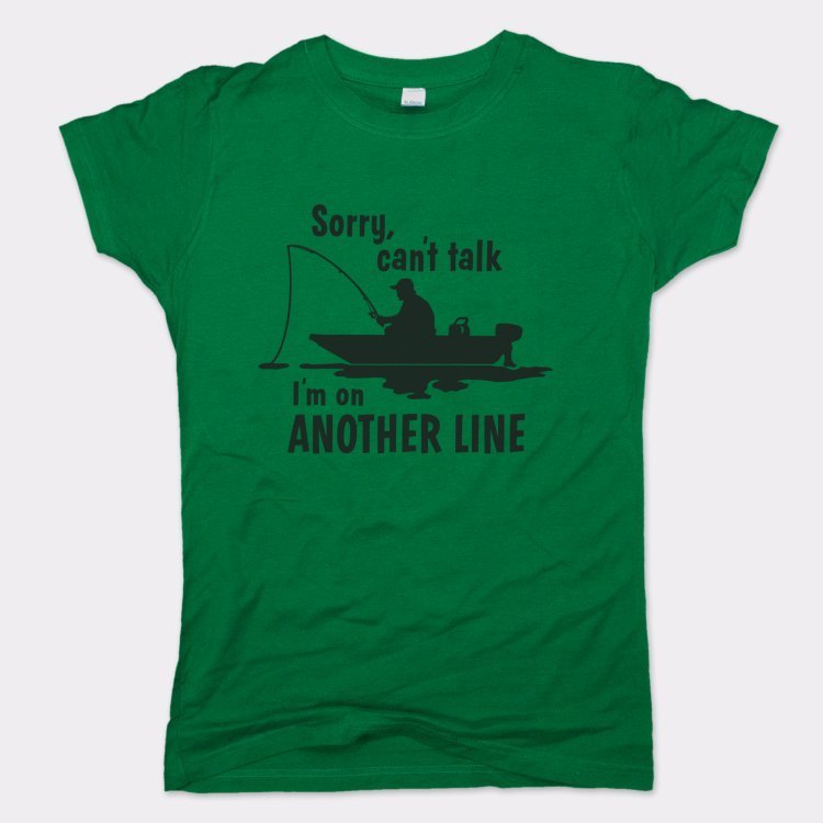 On Another Line Fisherman Fishing Boat Pun