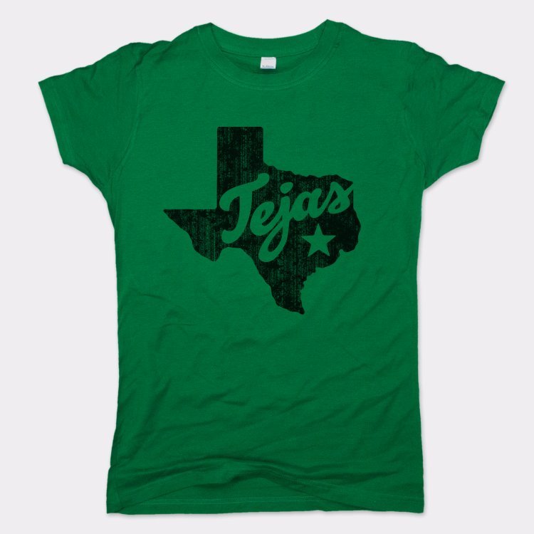 Tejas Texas State Silhouette with Lone Star