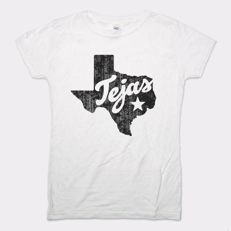 Tejas Texas State Silhouette with Lone Star