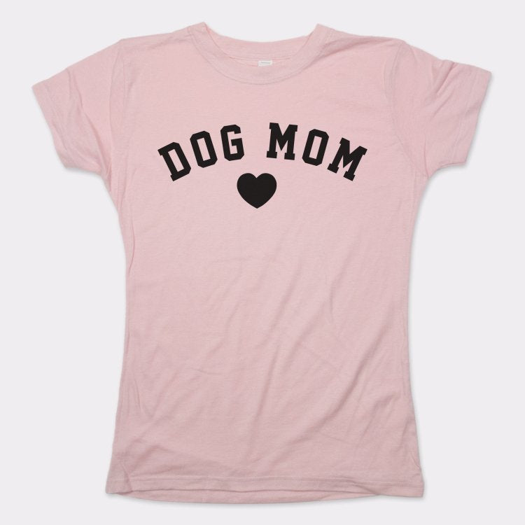 Dog Mom with Heart Varsity Text