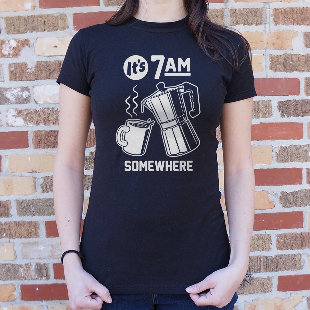 It's 7AM Somewhere Coffee Pot Pun