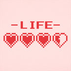 8-Bit Life Hearts Video Game Health Bar