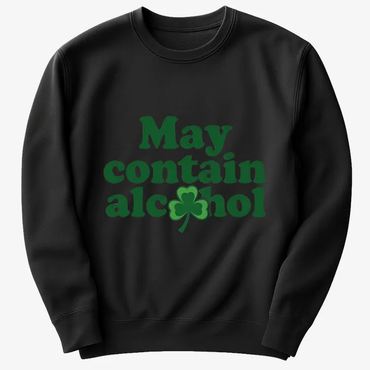 May Contain Alcohol Shamrock St Patrick's Day Design