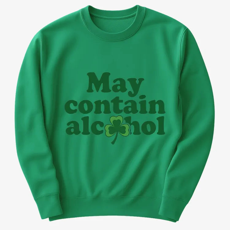 May Contain Alcohol Shamrock St Patrick's Day Design