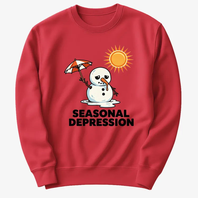 Seasonal Depression Melting Snowman