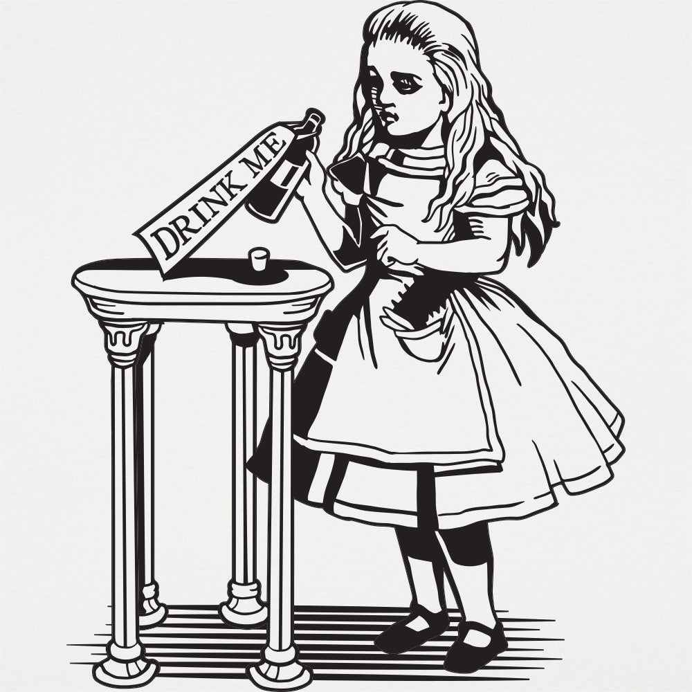 Alice Drink Me Bottle Wonderland Illustration