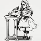 Alice Drink Me Bottle Wonderland Illustration