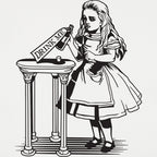 Alice Drink Me Bottle Wonderland Illustration