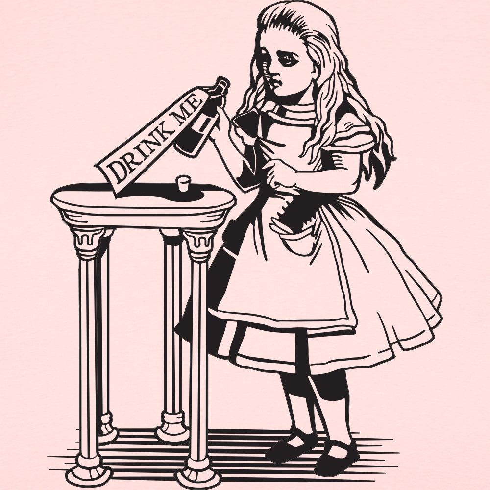 Alice Drink Me Bottle Wonderland Illustration