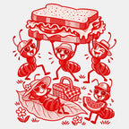 Ants Picnic with Sandwich and Basket