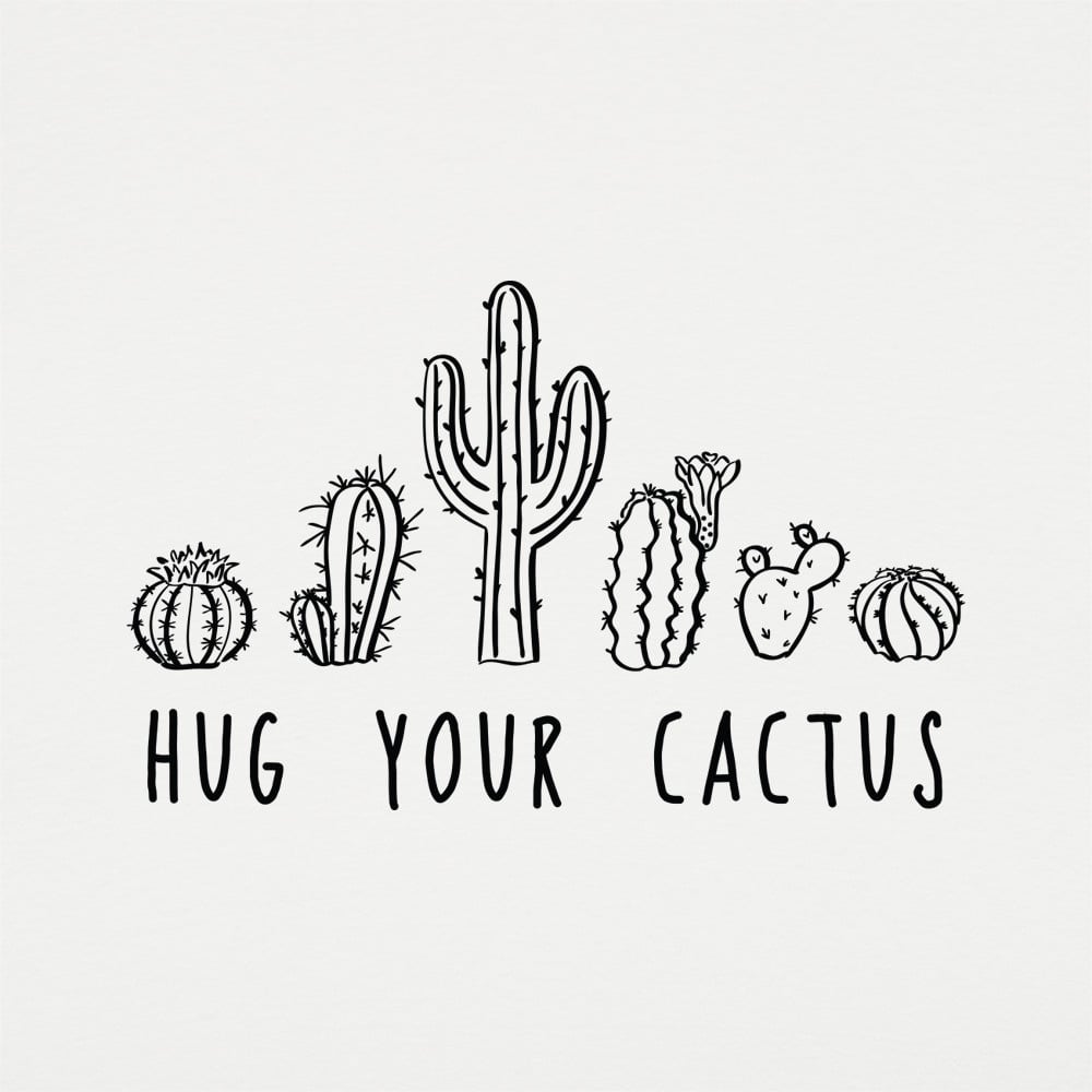 Hug Your Cactus with Cute Illustration