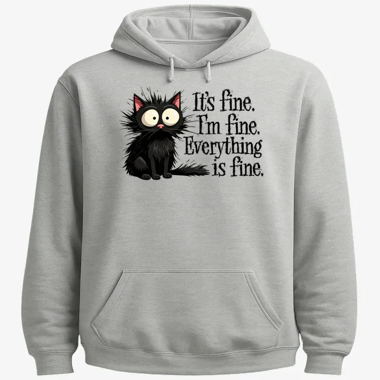 It's Fine I'm Fine Everything Is Fine Frazzled Cat