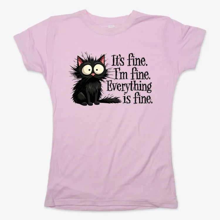 It's Fine I'm Fine Everything Is Fine Frazzled Cat