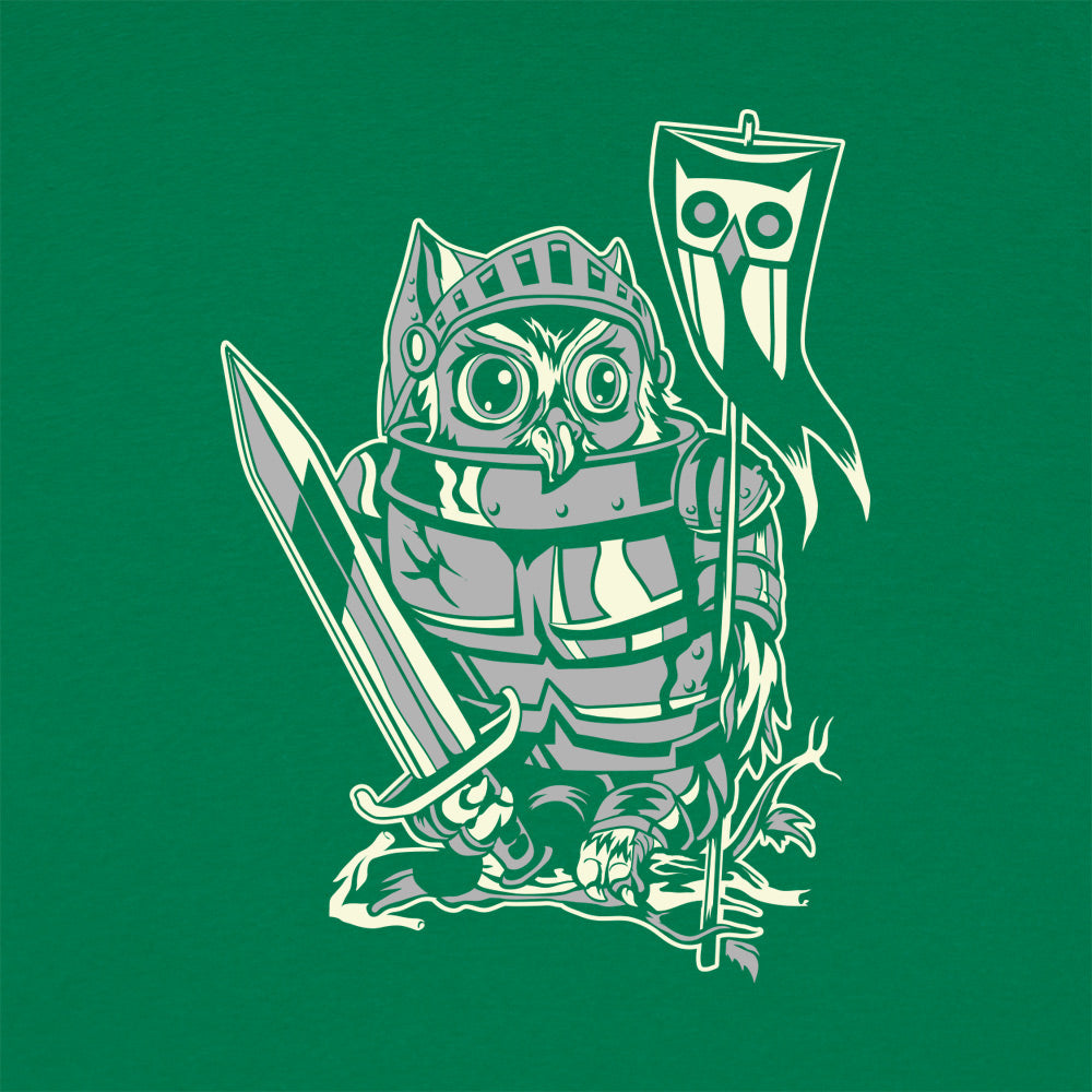 Knight Owl Medieval Armored Owl with Sword and Banner