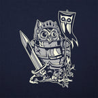 Knight Owl Medieval Armored Owl with Sword and Banner