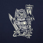 Knight Owl Medieval Armored Owl with Sword and Banner