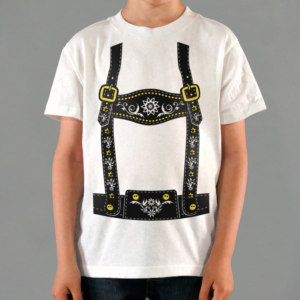 Lederhosen Costume with Suspenders and Floral Embroidery