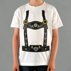 Lederhosen Costume with Suspenders and Floral Embroidery