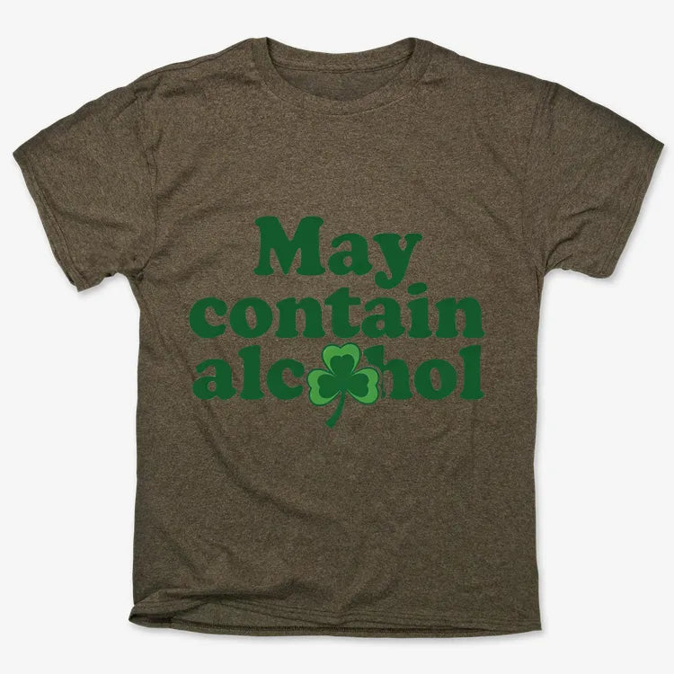 May Contain Alcohol Shamrock St Patrick's Day Design