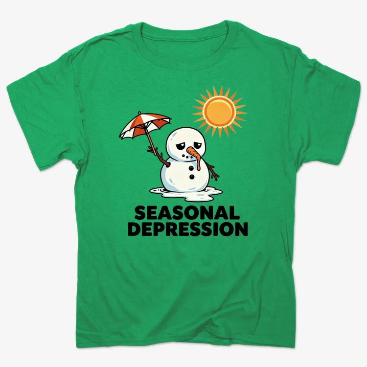 Seasonal Depression Melting Snowman