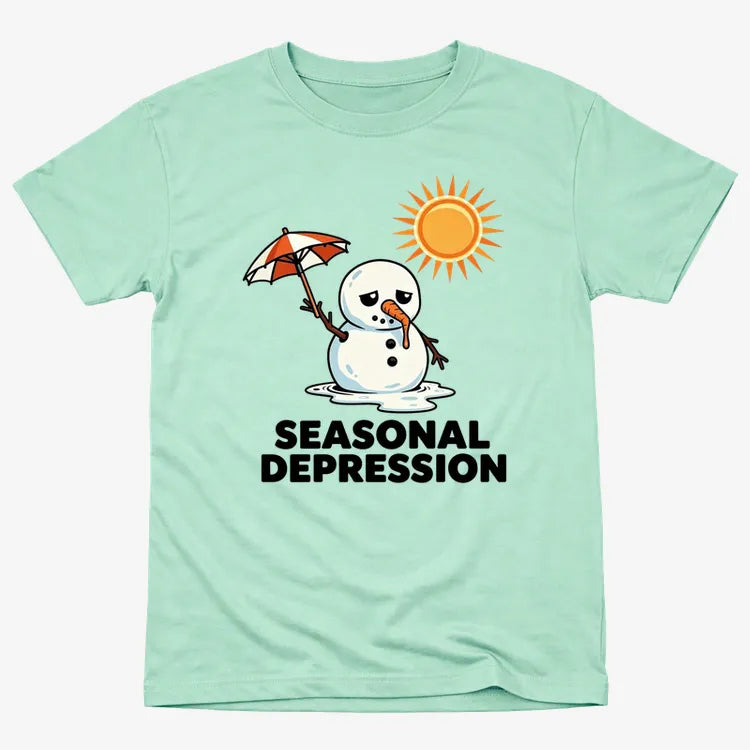 Seasonal Depression Melting Snowman