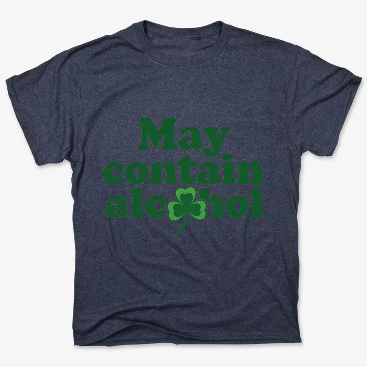 May Contain Alcohol Shamrock St Patrick's Day Design
