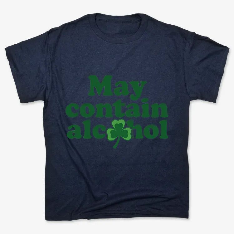 May Contain Alcohol Shamrock St Patrick's Day Design