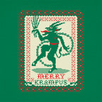Merry Krampus Christmas Demon in Ugly Sweater Pattern