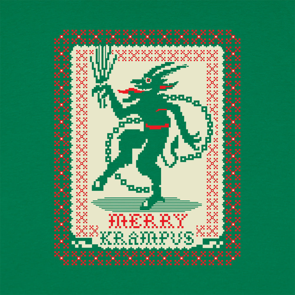Merry Krampus Christmas Demon in Ugly Sweater Pattern