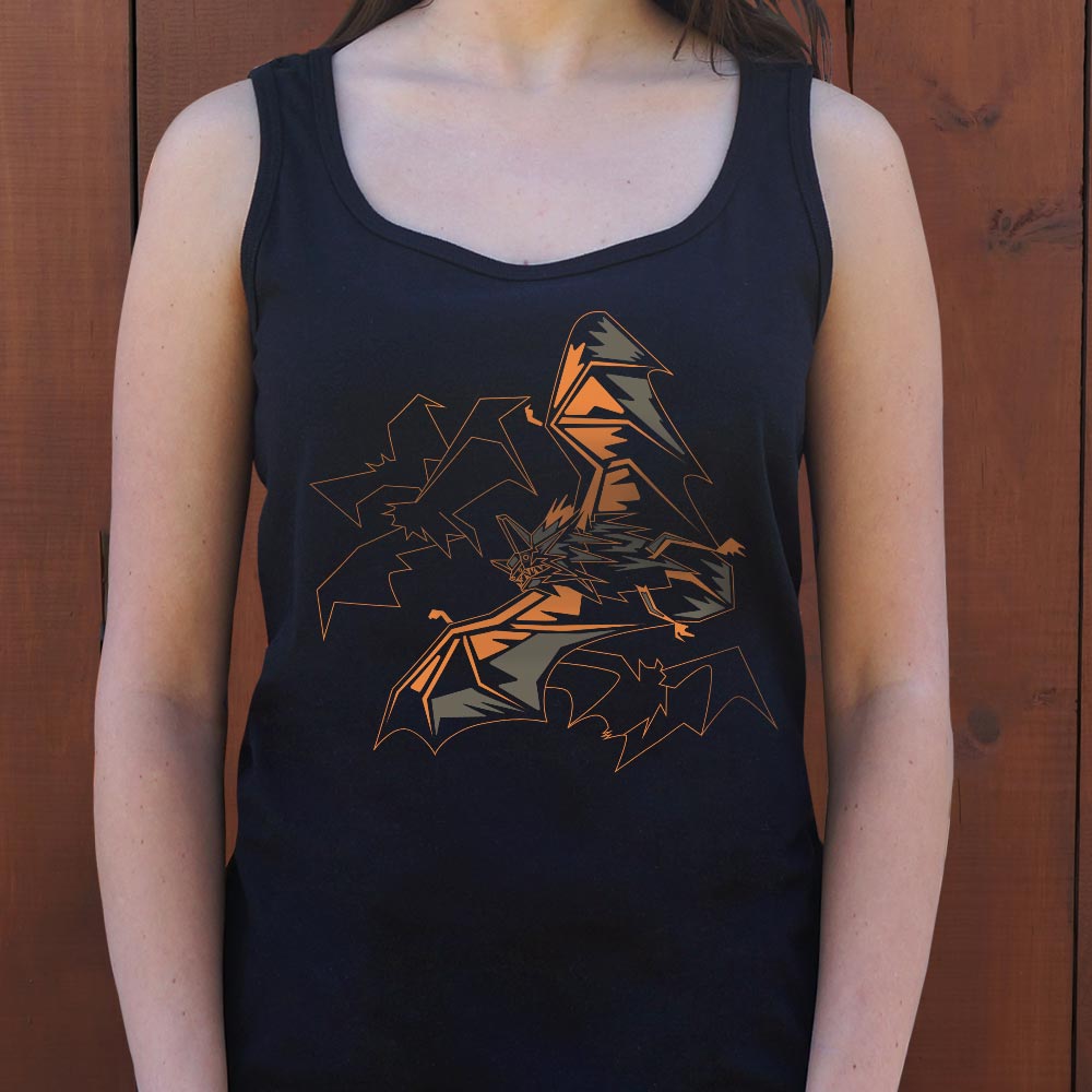 Polygon Bats Flying in Geometric Halloween Design