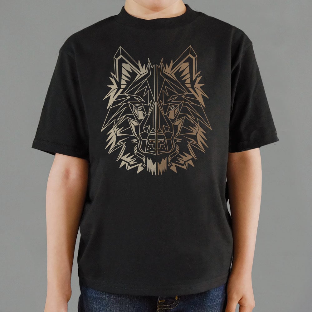 Polygon Wolf Geometric Gold Wolf Head Design