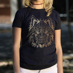 Polygon Wolf Geometric Gold Wolf Head Design