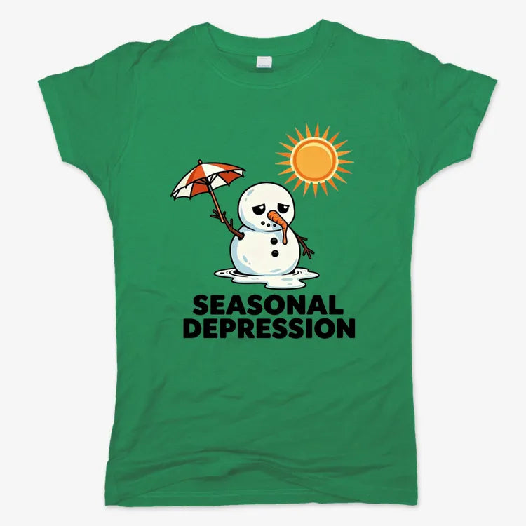 Seasonal Depression Melting Snowman