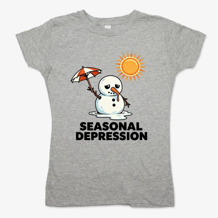 Seasonal Depression Melting Snowman