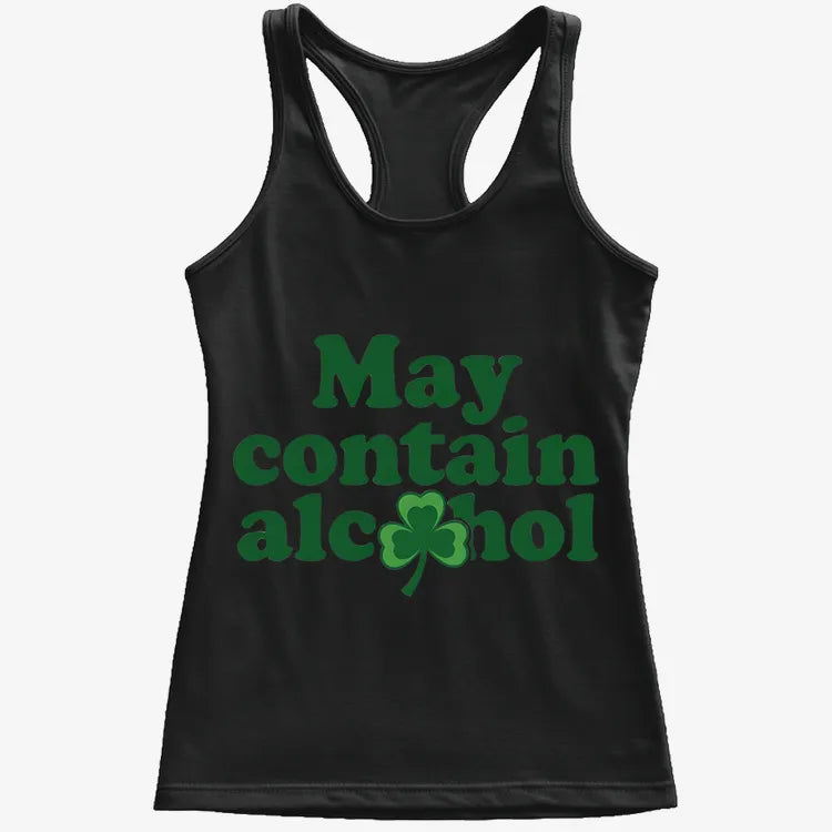 May Contain Alcohol Shamrock St Patrick's Day Design