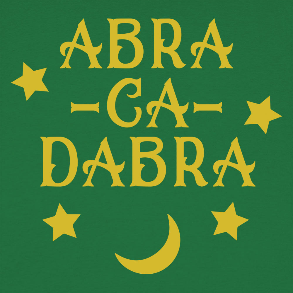 Abracadabra Magic Word with Stars and Moon
