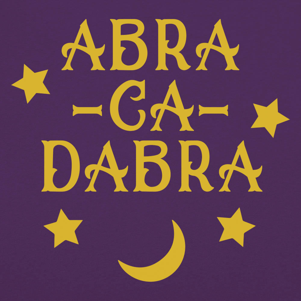 Abracadabra Magic Word with Stars and Moon