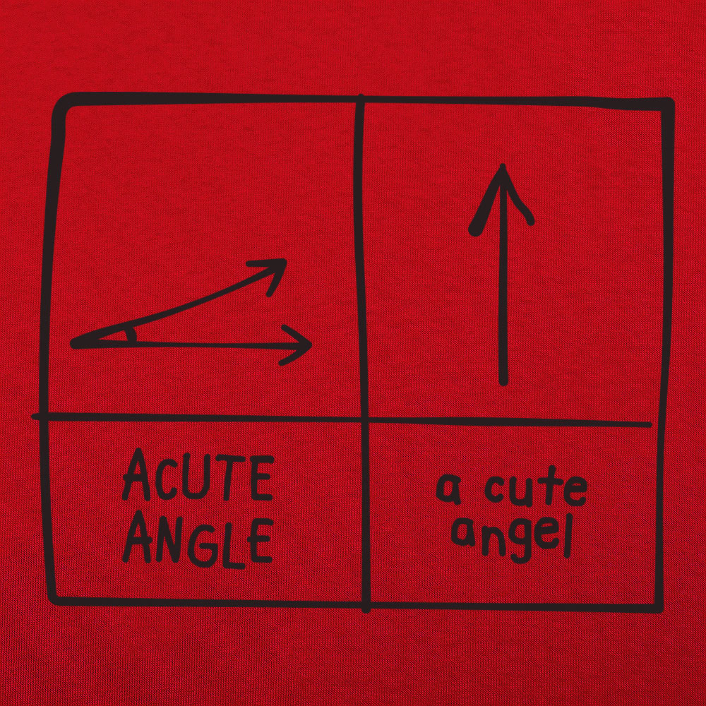 A Cute Angel vs Acute Angle Geometry Pun Diagram